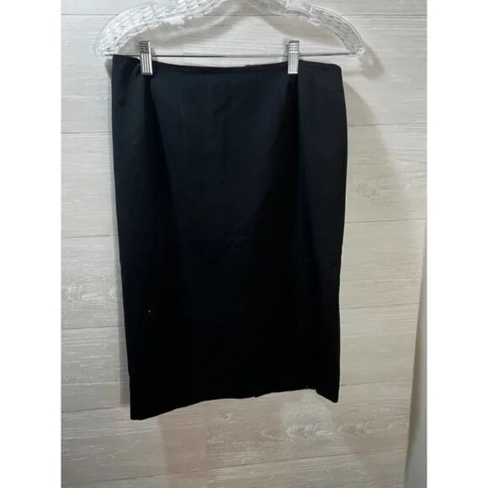 Tahari Womens Black Pencil‎ Skirt With Back Zipper Closure Size 4